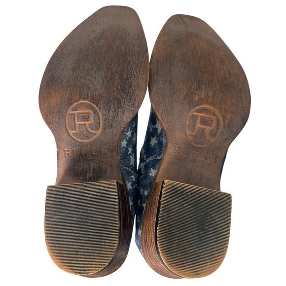 Star-Patterned Blue Ankle Boots - Picture 3 of 15